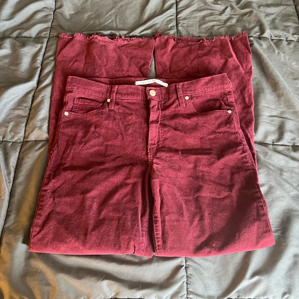 Women's Burgundy cordoroy Jeans